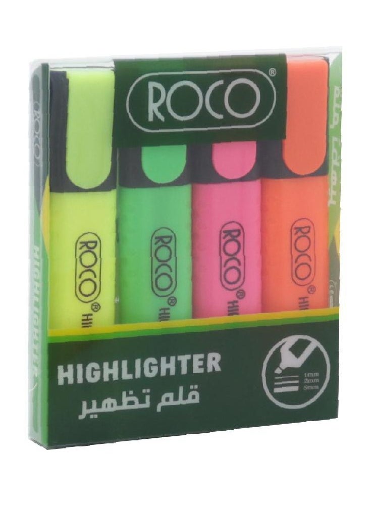 ROCO - Roco Chisel Tip Highlighter Set of 4 Colors - Image 1