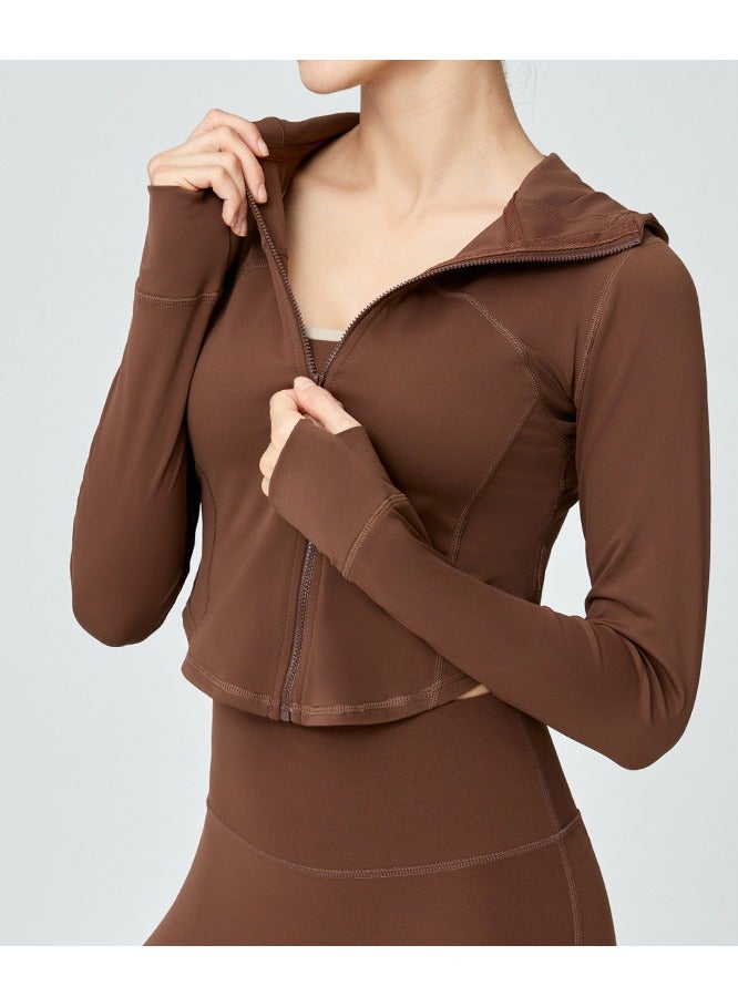 NIBEMINENT Women's Workout Jackets Lightweight Running Jacket Full Zip Track Tops Sportswear with Thumb Holes,Long Sleeve Workout Yoga Jacket - Image 1