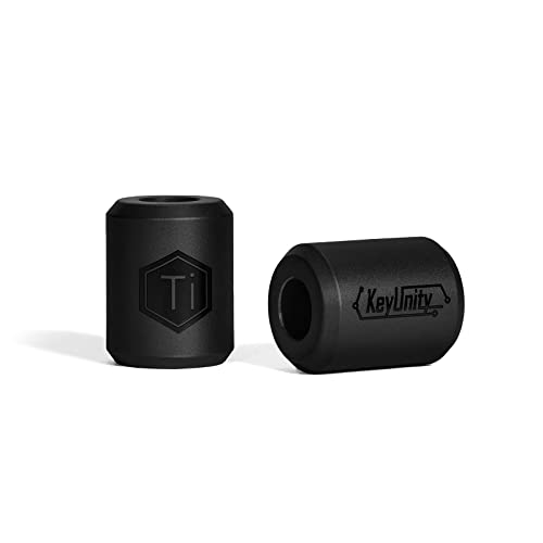 KeyUnity KA01 Titanium Paracord Bead - 2 Pcs Knife Landyard Beads Outdoor EDC Accessories for Bracelet Necklace Mini Flashlight Backpack Keychain (PVD Black) - Image 1