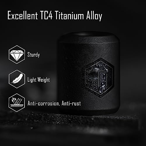 KeyUnity KA01 Titanium Paracord Bead - 2 Pcs Knife Landyard Beads Outdoor EDC Accessories for Bracelet Necklace Mini Flashlight Backpack Keychain (PVD Black) - Image 3