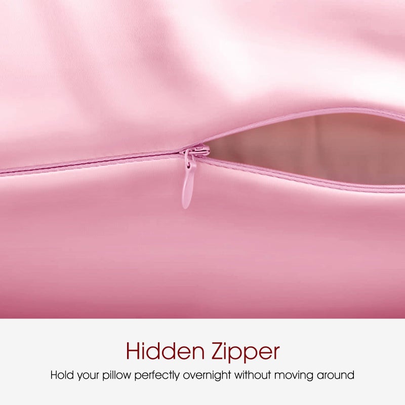 WLOSJ 100% Silk Pillowcase for Hair and Skin Toddler Size 2 Pack Mulberry Silk Pillow Case 14 x 19 Inches Highest 6A Silk Kids/Travel Pillow Cover Soft Breathable Cooling with Hidden Zipper  Pink - Image 5