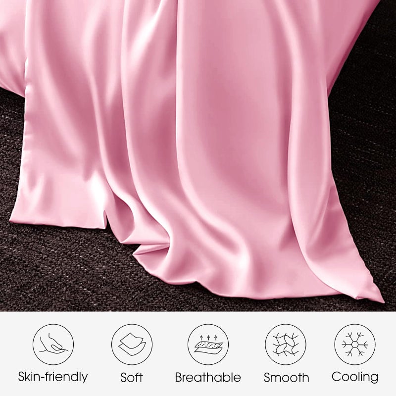 WLOSJ 100% Silk Pillowcase for Hair and Skin Toddler Size 2 Pack Mulberry Silk Pillow Case 14 x 19 Inches Highest 6A Silk Kids/Travel Pillow Cover Soft Breathable Cooling with Hidden Zipper  Pink - Image 3