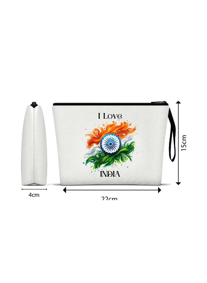 PRINTSHOP4ME India Republic Day Cosmetic Bag-Eco-Friendly Reusable Makeup Organizer-Perfect For Travel,Daily Use And Survivors-Ideal For Celebrating India Republic Day In Style - Image 2