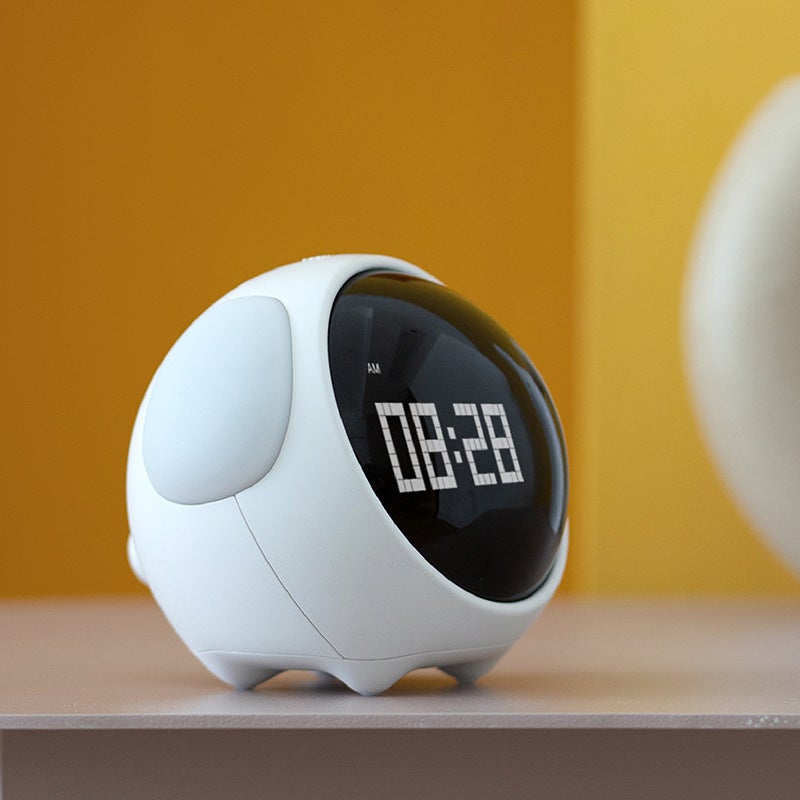 Cartoon Expression Children'S Small Alarm Clock Intelligent Student Bedside Led Light Charging Multifunctional Electronic Digital Clock - Image 4