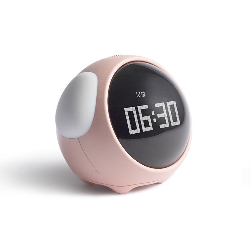 Cartoon Expression Children'S Small Alarm Clock Intelligent Student Bedside Led Light Charging Multifunctional Electronic Digital Clock - Image 1