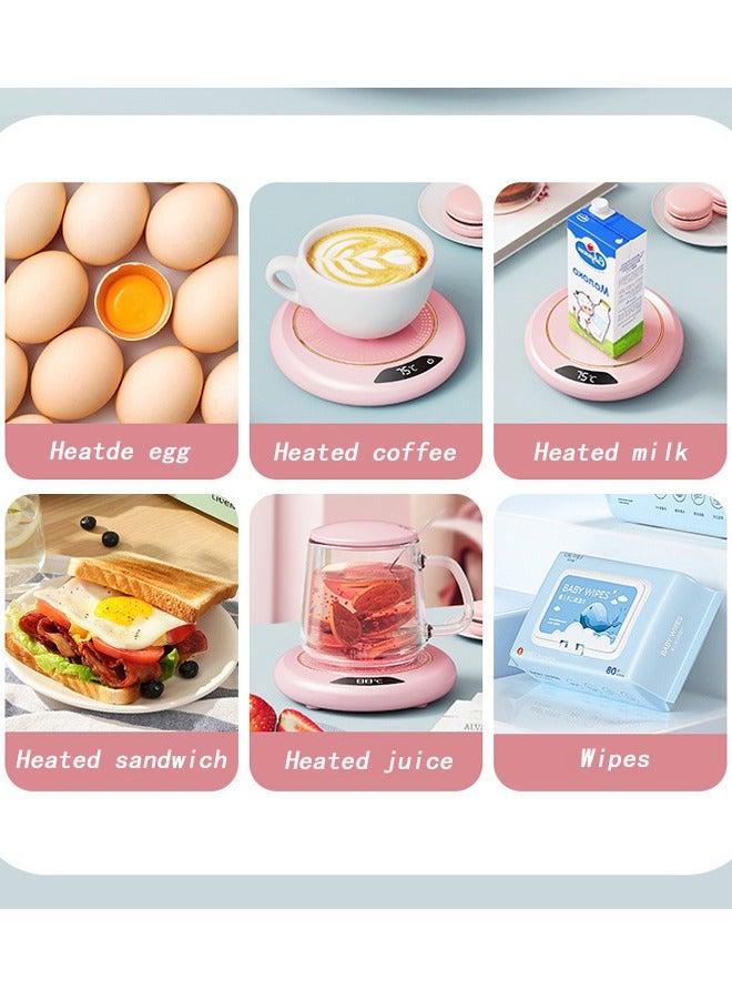LO.BABY.VE Mug Warmer 3-Temp Settings Warm Tea, Milk, Coffee and  Mug Warmer  55-75C Temperature Automatic Shutdown  Color: Pink - Image 2