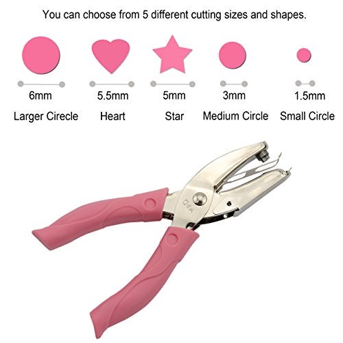 IZTOSS Handheld 1/16 Inch Paper Punch with Pink Handle, 1 Hole Punch, Small Hole Punch for Kids and Adults - Image 5
