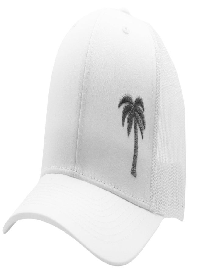 LINDO Trucker Hat [ Palm Tree - White ] - Image 1