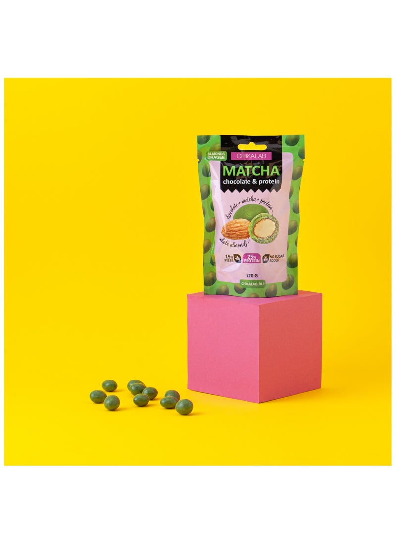 Chikalab Matcha Chocolate & Protein Almonds Dragee No Sugar Added 120g  - Image 2