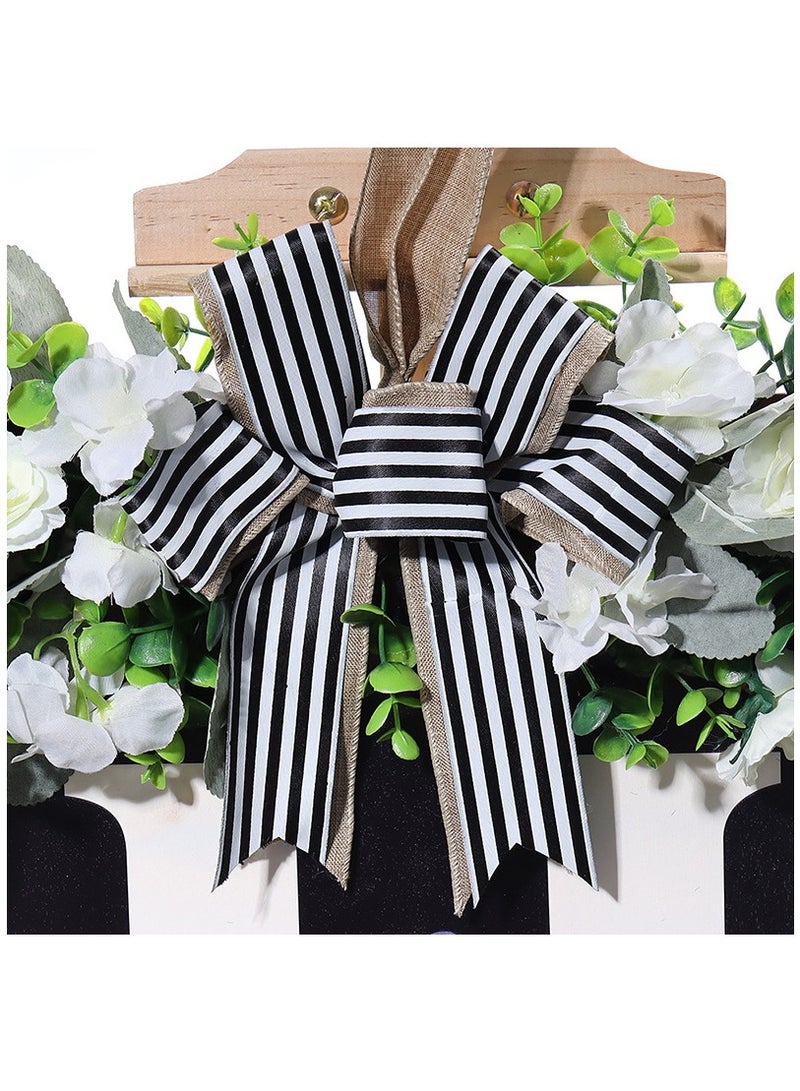 Bluejw Welcome Sign Creative Bowknot Letter Wreath In Front Of The Door Outdoor Decoration Props For The Courtyard 35x40CM - Image 3