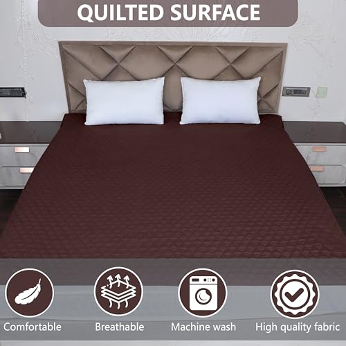 AVI 100% Waterproof & Dustproof Polyester Mattress Protector for Large Callifornia King Size Bed Mattress- with Elastic Bands (78" X 84",Brown) - Image 5