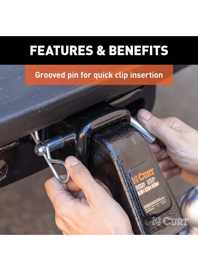 Curt 21506 Heavy-Duty Trailer Hitch Pin & Clip with Grooved Head, 5/8-Inch Diameter, Fits 2-1/2 or 3-Inch Receiver - Image 4