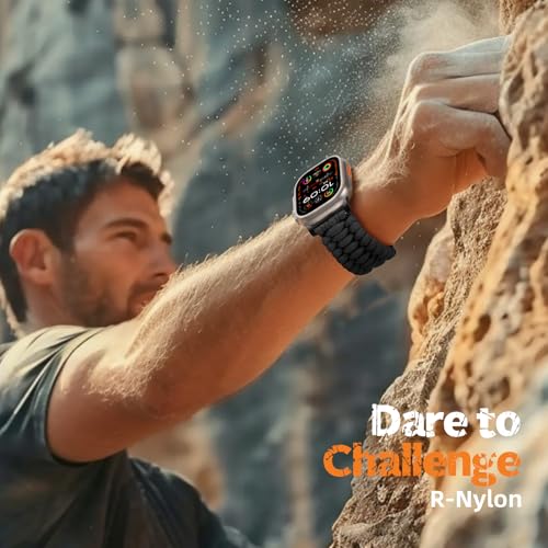 Bandletic 550 Paracord Band Compatible with Apple Watch Bands for Men - Rugged Survival Nylon Strap Braided for iWatch Ultra3 Band 49mm Series 11/10 46mm, 9/8/7 45mm,SE3/6/SE/5/4 44mm,3/2/1 42mm,Black - Image 2