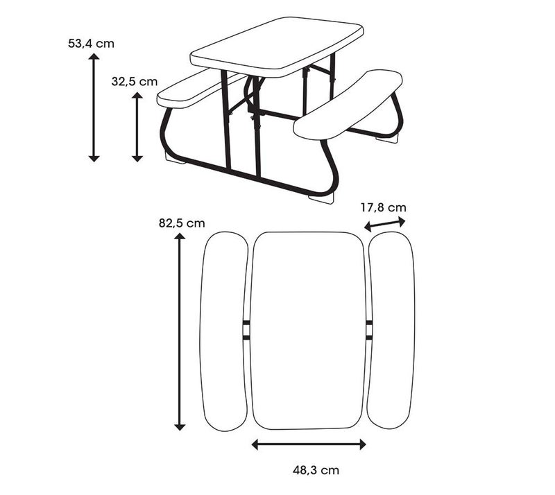 LIFETIME 280094 Kid's Picnic Table, Size 1, Almond - Image 5