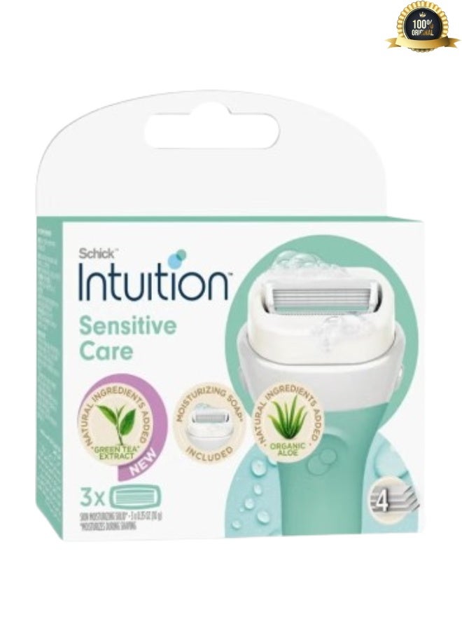Intuition 3-Piece Intuition Sensitive Care Moisturizing Razor Blade Refills Multicolour 10grams - Image 1