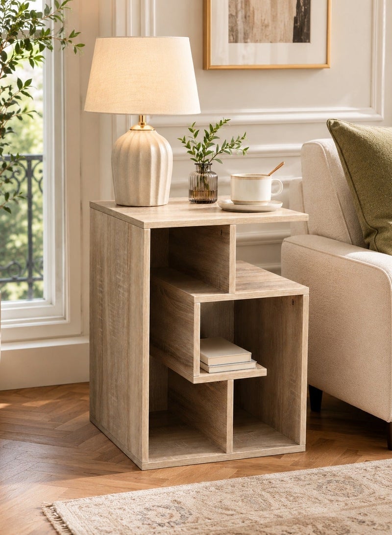 Yanara Modern Step Shelf Bookcase, Light Wood Ladder Display Storage Cabinet for Living Room Home Office - Image 3