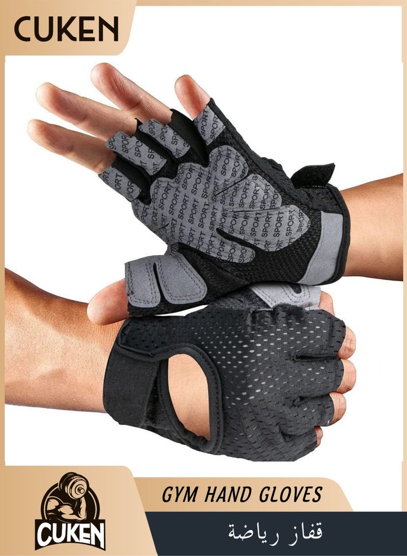Cuken GymHand Gloves with Anti-skid and Wear-resistant, Comfortable Exercise and Breathable Gym with Velcro, Weight Lifting Gloves, Black XL - Image 1