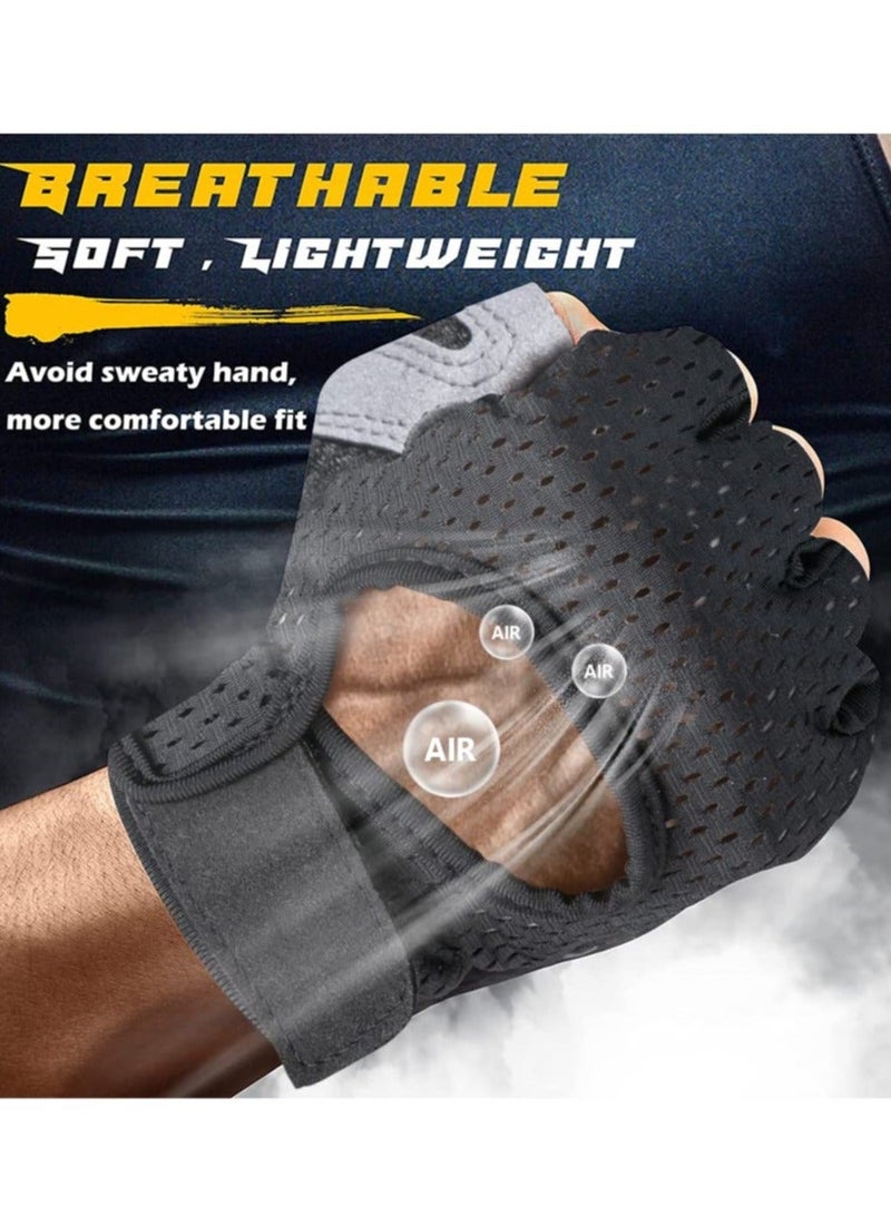 Cuken GymHand Gloves with Anti-skid and Wear-resistant, Comfortable Exercise and Breathable Gym with Velcro, Weight Lifting Gloves, Black XL - Image 2