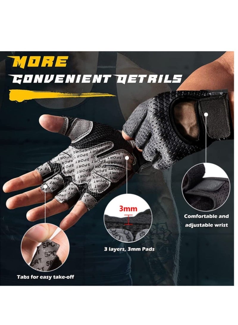 Cuken GymHand Gloves with Anti-skid and Wear-resistant, Comfortable Exercise and Breathable Gym with Velcro, Weight Lifting Gloves, Black XL - Image 4