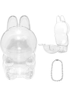 Arabest Clear Figure Display Case Compatible with LABUBU Have a Seat Plush Toy, Protective Cover with Keychain,Transparent PVC Bag for Storage(Sitting)  - Image 1
