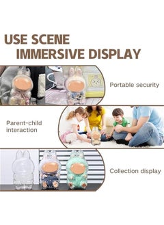 Arabest Clear Figure Display Case Compatible with LABUBU Have a Seat Plush Toy, Protective Cover with Keychain,Transparent PVC Bag for Storage(Sitting)  - Image 4