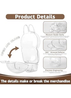 Arabest Clear Figure Display Case Compatible with LABUBU Have a Seat Plush Toy, Protective Cover with Keychain,Transparent PVC Bag for Storage(Sitting)  - Image 3