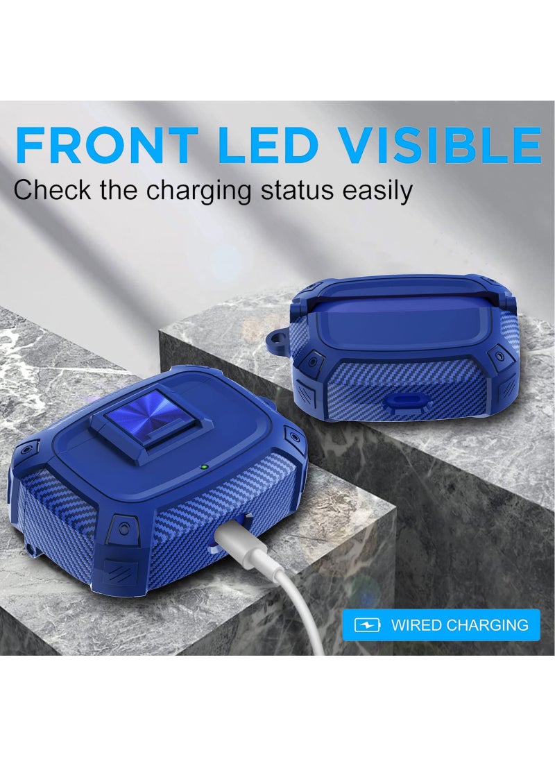 Earphone Protactive Case Compatible with Beats Studio Buds Plus (2023) Upgrade Secure Lock for Beats Studio Buds+ (2023) Compatible with Beats Studio Buds (2021) Cover with Hook (Blue) - Image 5