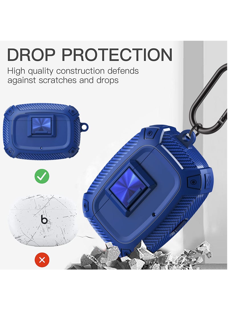 Earphone Protactive Case Compatible with Beats Studio Buds Plus (2023) Upgrade Secure Lock for Beats Studio Buds+ (2023) Compatible with Beats Studio Buds (2021) Cover with Hook (Blue) - Image 4