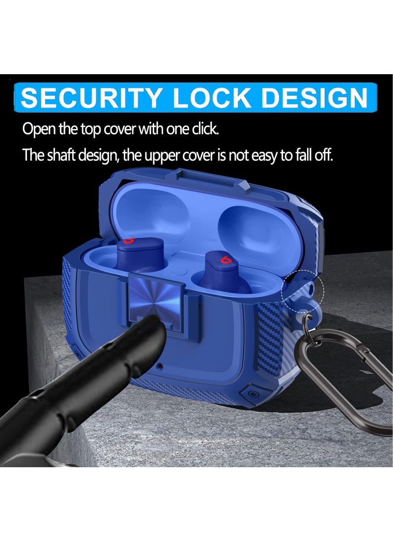 Earphone Protactive Case Compatible with Beats Studio Buds Plus (2023) Upgrade Secure Lock for Beats Studio Buds+ (2023) Compatible with Beats Studio Buds (2021) Cover with Hook (Blue) - Image 3