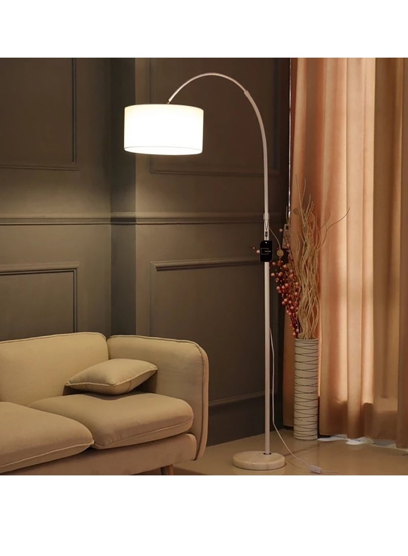Sharpdo LED Floor Lamp Nordic Simple Style Eye Protection Stand Lamp Vintage Arc Pole Light with Warm Light, 8-15m, for Living Room Office Bedroom class Marble WHITE, 26x70x185cm - Image 4