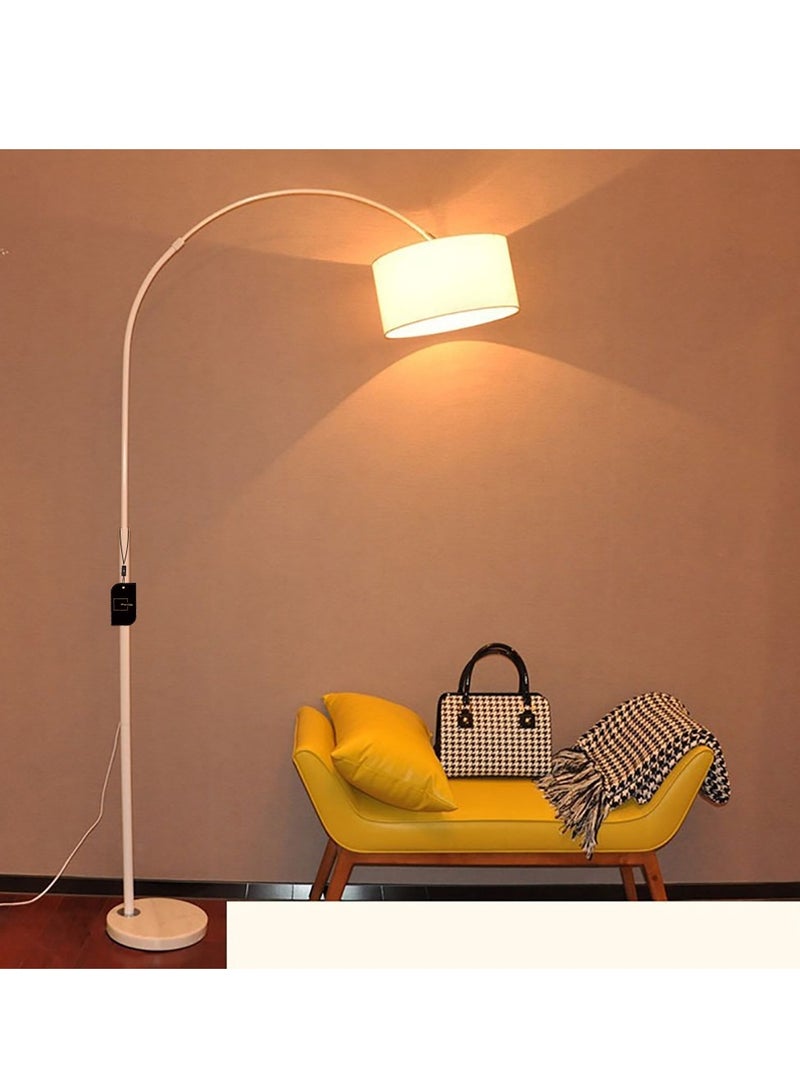 Sharpdo LED Floor Lamp Nordic Simple Style Eye Protection Stand Lamp Vintage Arc Pole Light with Warm Light, 8-15m, for Living Room Office Bedroom class Marble WHITE, 26x70x185cm - Image 2