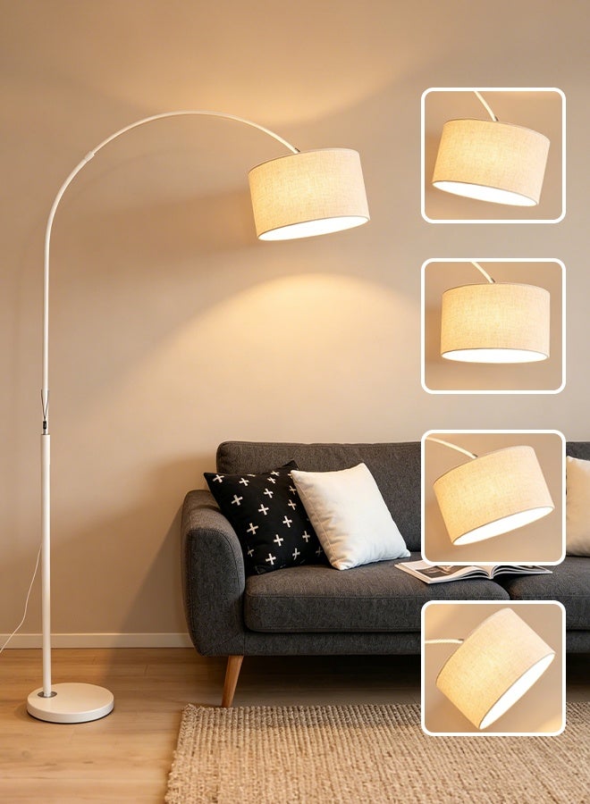 Sharpdo LED Floor Lamp Nordic Simple Style Eye Protection Stand Lamp Vintage Arc Pole Light with Warm Light, 8-15m, for Living Room Office Bedroom class Marble WHITE, 26x70x185cm - Image 4