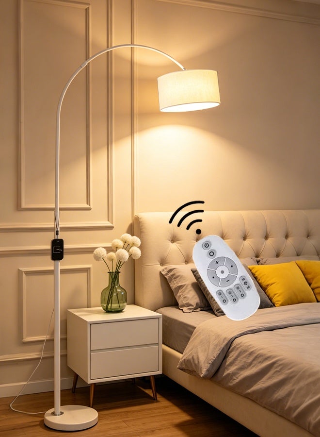 Sharpdo LED Floor Lamp Nordic Simple Style Eye Protection Stand Lamp Vintage Arc Pole Light with Warm Light, 8-15m, for Living Room Office Bedroom class Marble WHITE, 26x70x185cm - Image 1
