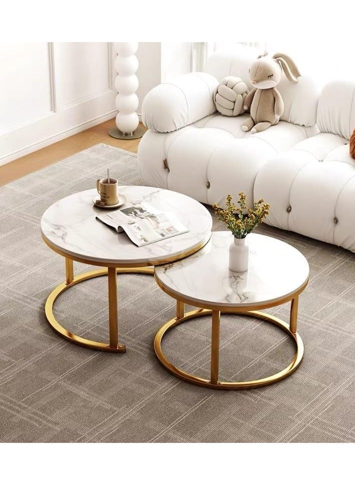 DubaiGallery طاولة قهوة دائرية فاخرة مقلدة لغرفة المعيشة الاسكندنافية وطاولة شاي وأثاث مقهى حديث - Image 2