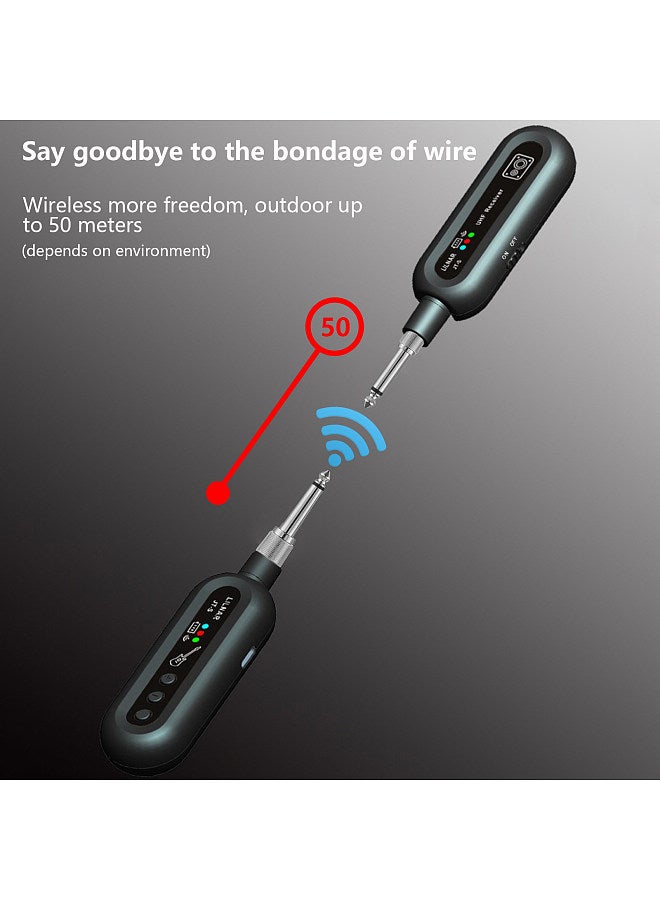 Wireless Guitar System Rechargeable 6.35mm and 3.5mm Dual Plugs Guitar Transmitter Receiver Set UHF Adjustable Volume - Image 2