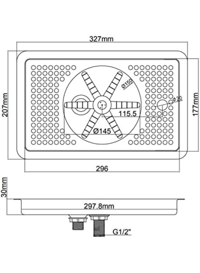 Sofia Refrigeration Glass Rinser, Automatic Cup Washer Stainless Steel with Middle Spray and Side Perforated Drip Tray - Image 3