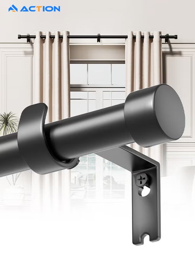 أكشن طقم قضبان ستائر لقضبان العين بقطر 25 مم قضبان درابري ثقيلة مع حوامل قابلة للتعديل لغرفة النوم غرفة المعيشة المكتب - Image 1