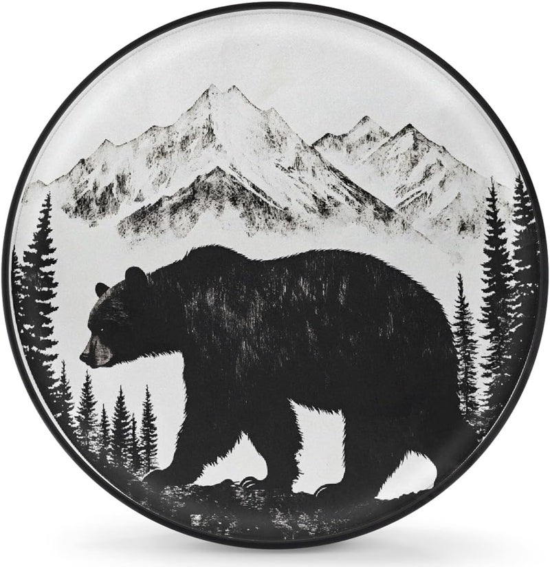cfpolar Spare Tire Cover for RV Trailer,Animal Bear Mountain Waterproof Sun Leather Wheel Cover,Camper Spare Tire Covers Fit for Jeep Travel Trailer SUV Truck Accessories (17 in for Diameter 31” - 33”),F-3 - Image 1