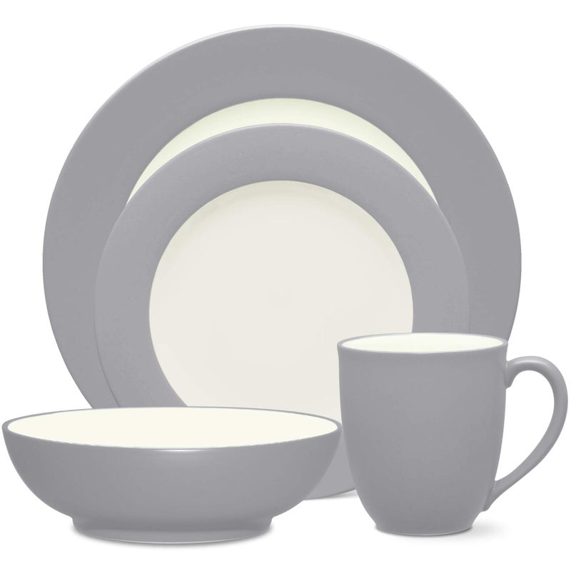 Noritake Colorwave Slate 4-Piece Rim Place Setting - Image 1