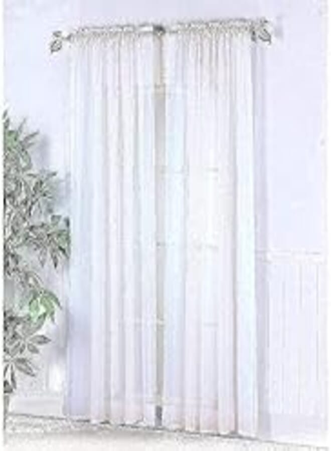 Voile Curtain AC-15 White 2 pieces (W)1.5m×(H)2.5m