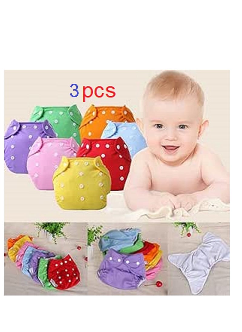 Generic 3 Pack of Pampers Alternative  Adjustable and Reusable Cloth Diapers Multicolour  - Image 1