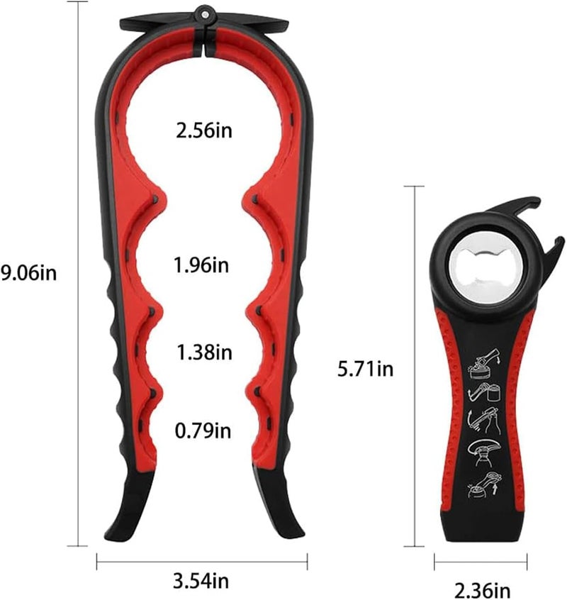 GZLT Jar Opener for Seniors with Arthritis,Jar Opener for Weak Hands,5-in-1 Bottle Opener,4-in-1 Can Opener… (02-Black) - Image 3