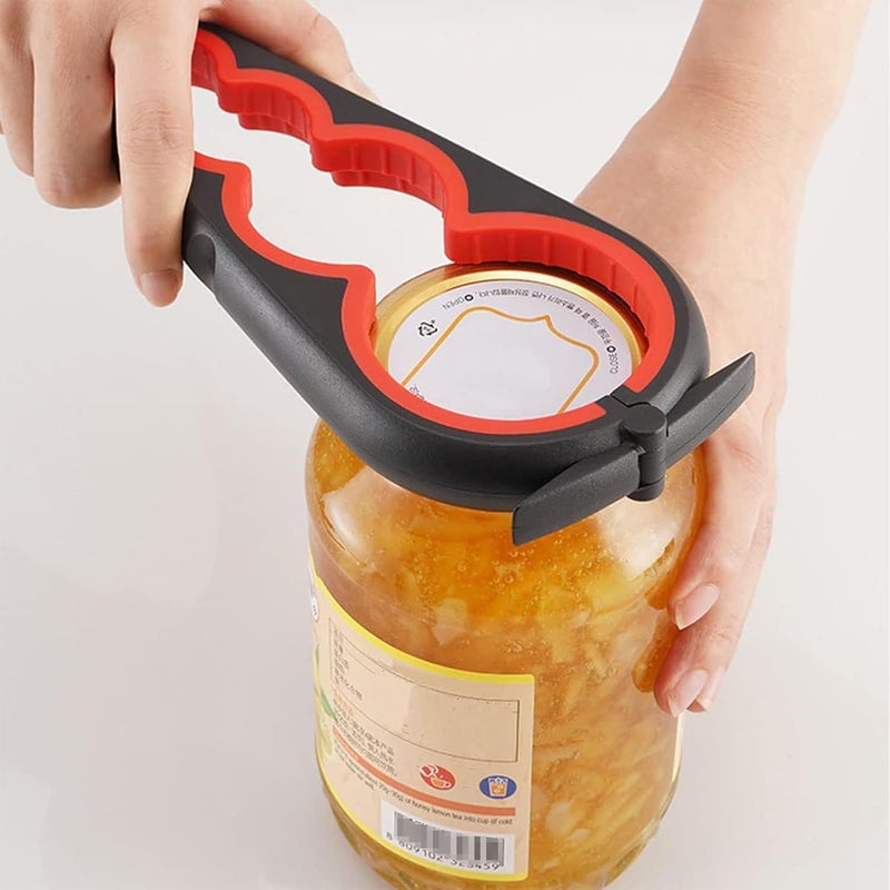 GZLT Jar Opener for Seniors with Arthritis,Jar Opener for Weak Hands,5-in-1 Bottle Opener,4-in-1 Can Opener… (02-Black) - Image 2