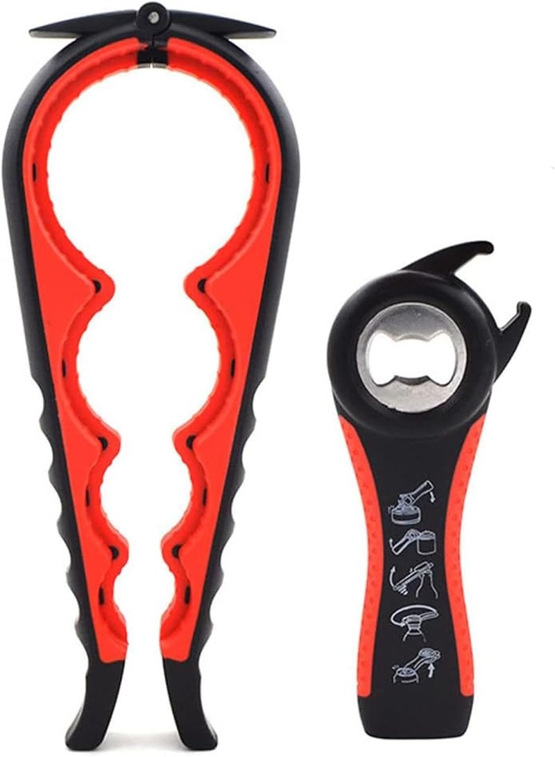 GZLT Jar Opener for Seniors with Arthritis,Jar Opener for Weak Hands,5-in-1 Bottle Opener,4-in-1 Can Opener… (02-Black) - Image 1