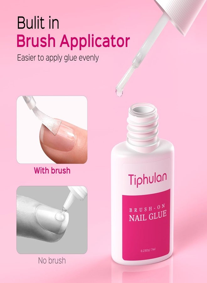 TIPHULAN غراء أظافر TIPHULAN 28 مل للضغط، أظافر أكريليك - قوي جداً، متين وطويل الأمد، خالي من الفوضى، مناسب للسفر، 0.92 أونصة (4 قطع) - Image 2