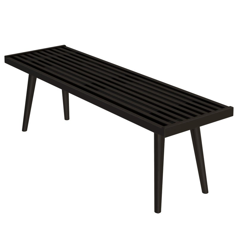 Plank+Beam Mid-Century Modern Entryway Bench, Black - Image 3