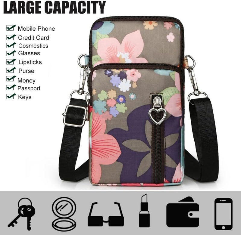 JANKS Small Crossbody Bag for Women - Mini Phone Purses with Crossbody Strap and Wallet - Nylon Arm Bag - Image 5