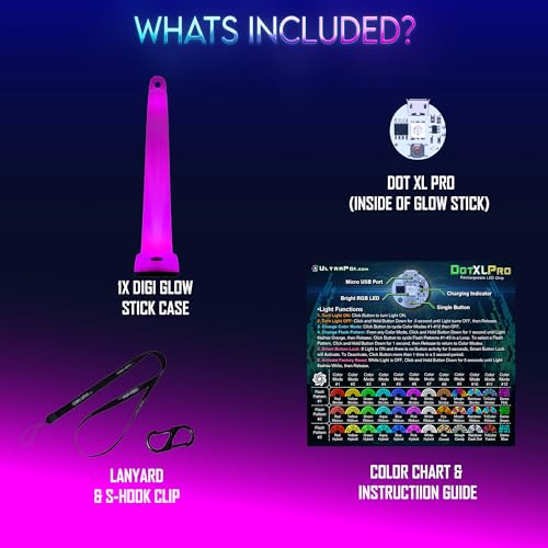 UltraPoi Digi LED Glow Stick – Rechargeable LED Poi Light Up Sticks with Rainbow Effects, Lanyards and Clips – Customizable Wearable Glowing Sticks for Weddings, Parties, Camping & Travels - Image 5