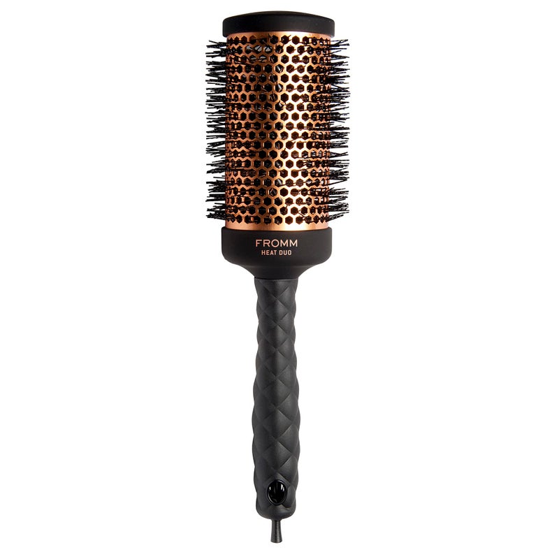 Fromm Heat Duo Copper x Ceramic 2 Round Brush for Expert Blowouts and Faster Hair Drying Roller Hairbrush for Antistatic Styling Smoothing Straightening and Shine