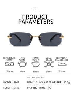 Gasin New Rimless Fashion Trend Sunglasses Personalized Sunglasses UV Protection Unisex  - Image 2